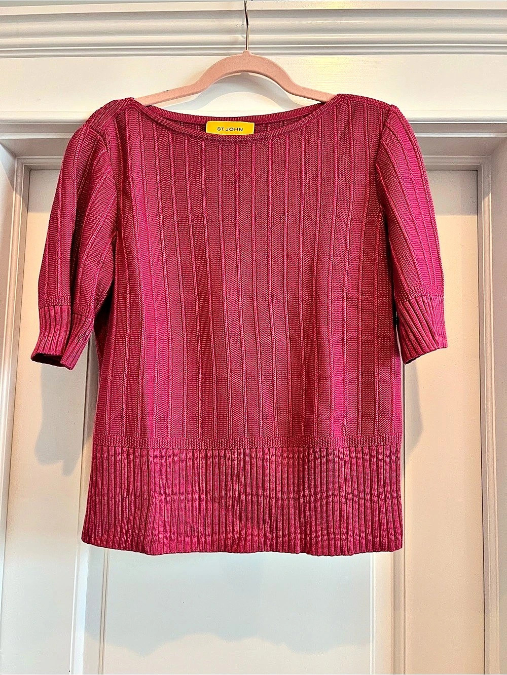 St. John Pink Knit Sweater Size Medium Like New